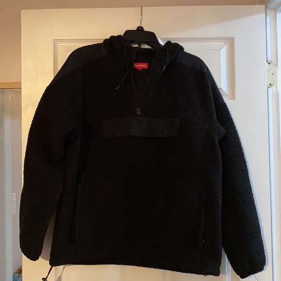 SUPREME POLARTECH Hooded Sherpa Pullover Sweatshirt